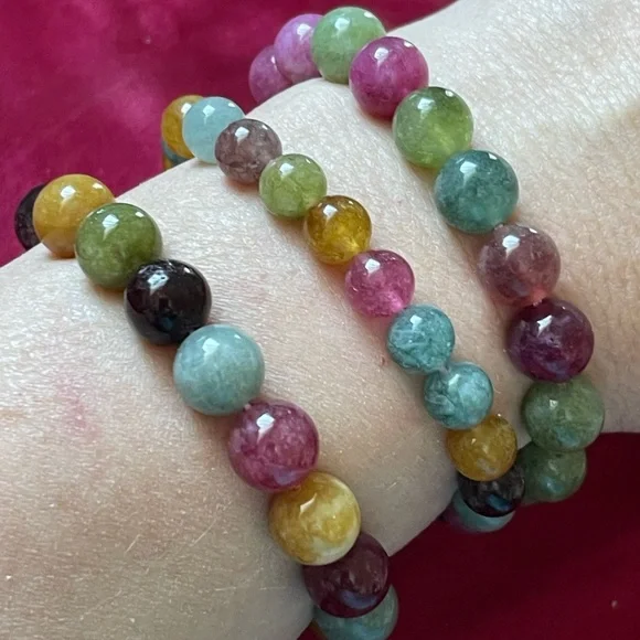 Gorgeous mixed tourmaline gemstone bracelet - Picture 4 of 4
